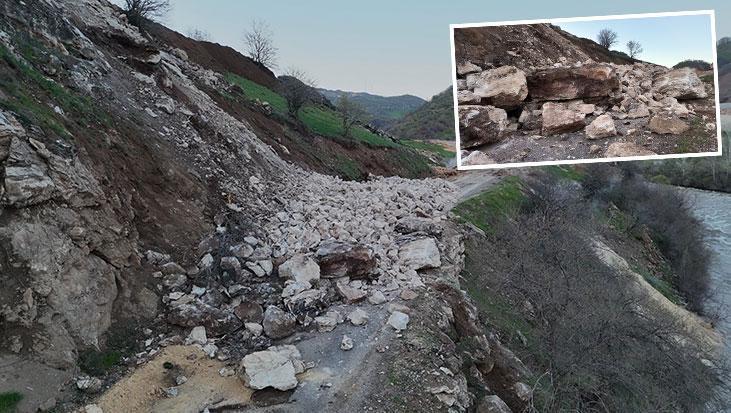 Bingöl’de korkutan heyelan! Yol ulaşıma kapandı