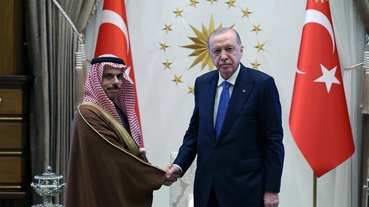 Cumhurbaşkanı Erdoğan, Suudi Dışişleri Bakanı bin Ferhan’ı Külliye’de kabul etti