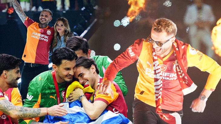 Galatasaray şampiyonluğunu taraftarıyla kutladı! Barış Alper Yılmaz’ın horunu, Torreira’nın gözyaşları