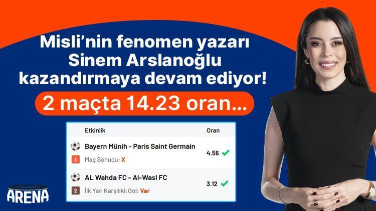 Misli’nin fenomen yazarı Sinem Arslanoğlu kazandırmaya devam ediyor! 2 maçta 14.23 oran…
